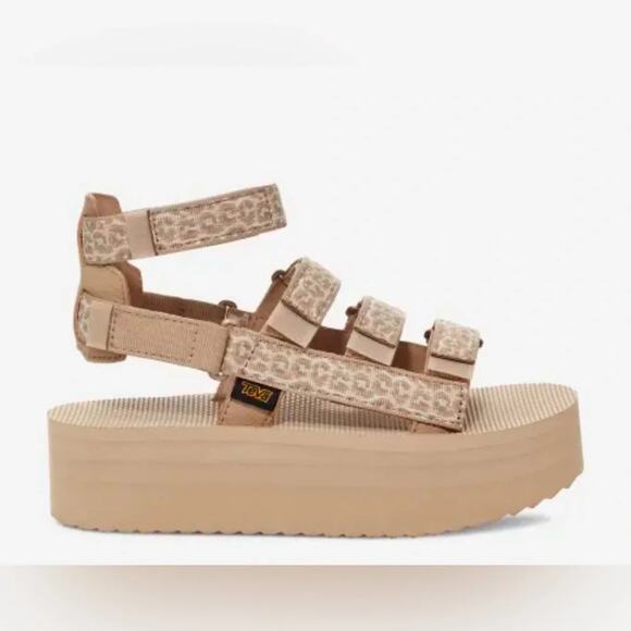 Teva Women’s Sz 7 Mevia Flatform Sandals in Animal Print - Picture 2 of 7